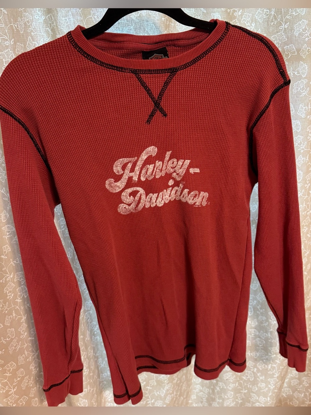 Harley Davidson Red Graphic Thermal Top XXL Long Sleeve with Thumbholes